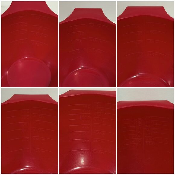 Randy Kaas POURfect 6 Piece Set Mixing Measuring Nesting Bowls Cups and ML Red - Picture 8 of 11